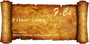Fikker Csaba névjegykártya